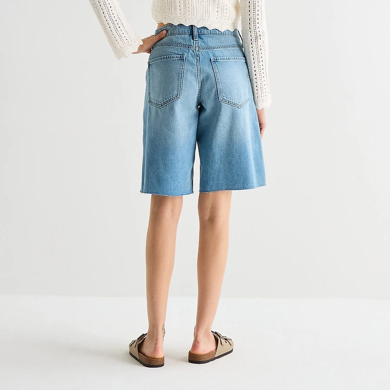 Arizona Womens 12 1/4" Low Rise Juniors Denim Short