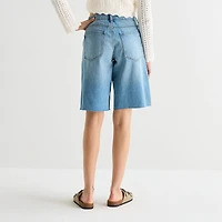 Arizona Womens 12 1/4" Low Rise Juniors Denim Short