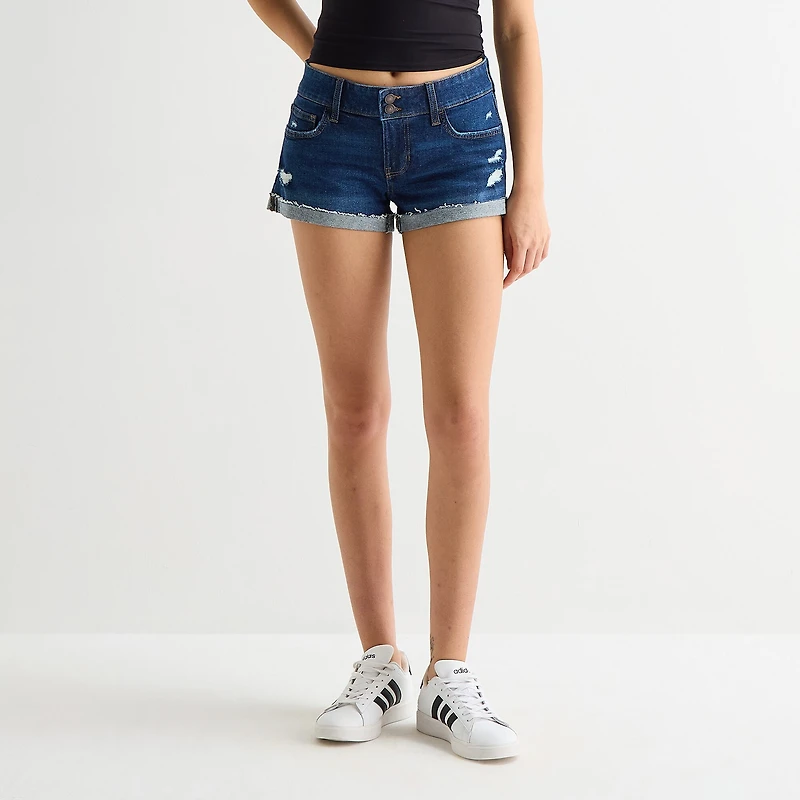 Arizona Womens 2 1/2" Low Rise Juniors Denim Short
