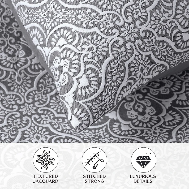 SUPERIOR® Enzy Floral Matelassé Textured Woven Bedspread with Shams