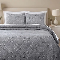 SUPERIOR® Enzy Floral Matelassé Textured Woven Bedspread with Shams