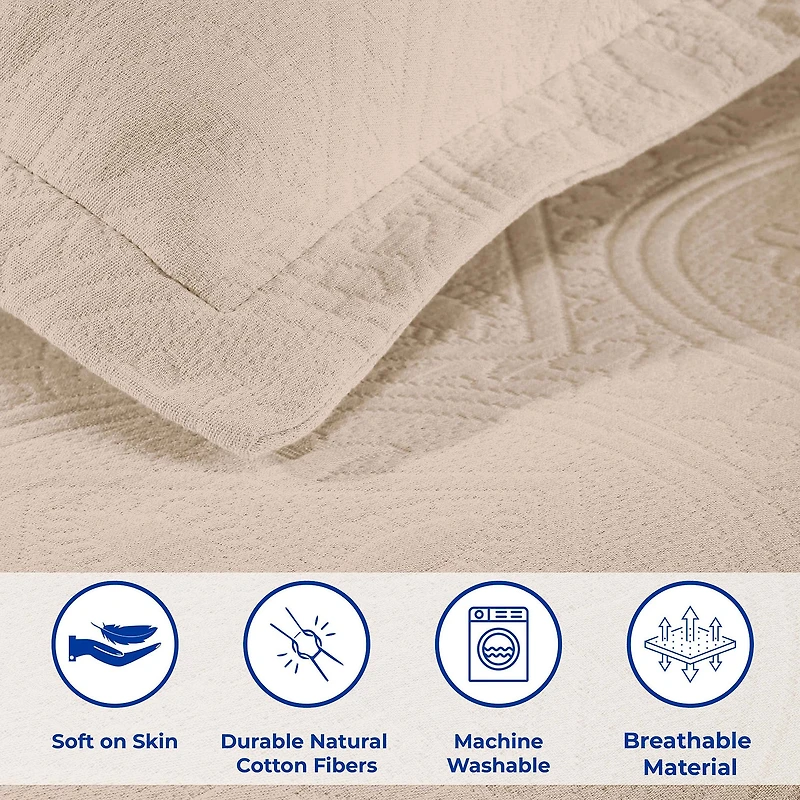 SUPERIOR® Celtic Circle Textured Woven Jacquard Bedspread with Shams