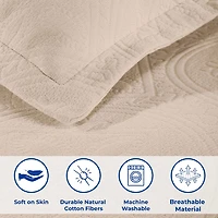SUPERIOR® Celtic Circle Textured Woven Jacquard Bedspread with Shams