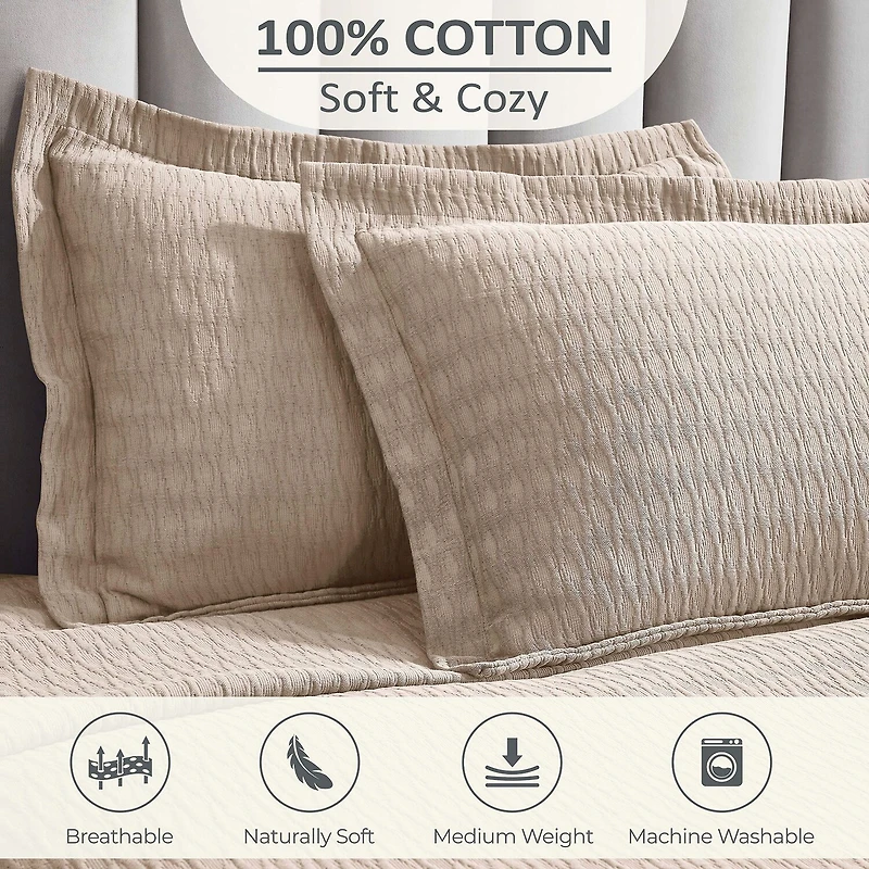 SUPERIOR® Calvert Cotton Lattice Geometric Jacquard Bedspread