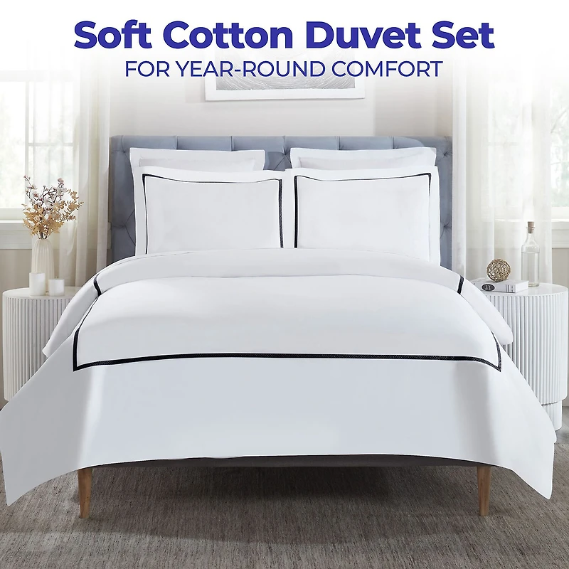 SUPERIOR® Riverton Cotton Embroidered Traditional Duvet Cover