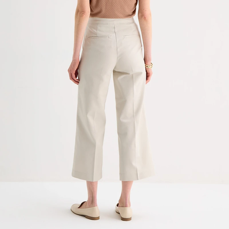Liz Claiborne Womens Wide Leg Mid Rise Trouser
