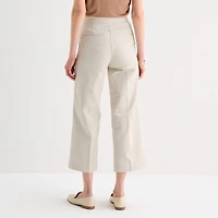 Liz Claiborne Womens Wide Leg Mid Rise Trouser