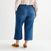 St. John's Bay Womens Plus High Rise Wide Leg Jean