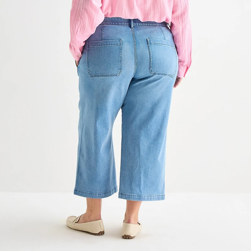 St. John's Bay Womens Plus High Rise Wide Leg Jean