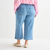 St. John's Bay Womens Plus High Rise Wide Leg Jean