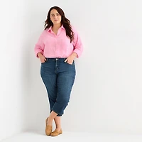 St. John's Bay Womens Plus Secretly Slender Mid Rise Capri Jean