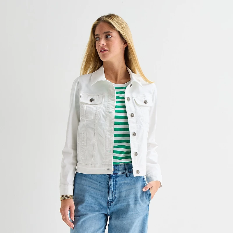 St. John's Bay Womens Denim Lightweight Jacket