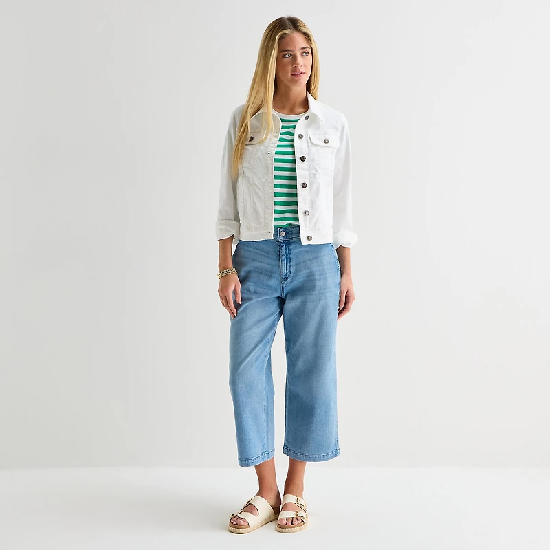 St. John's Bay Womens Denim Lightweight Jacket