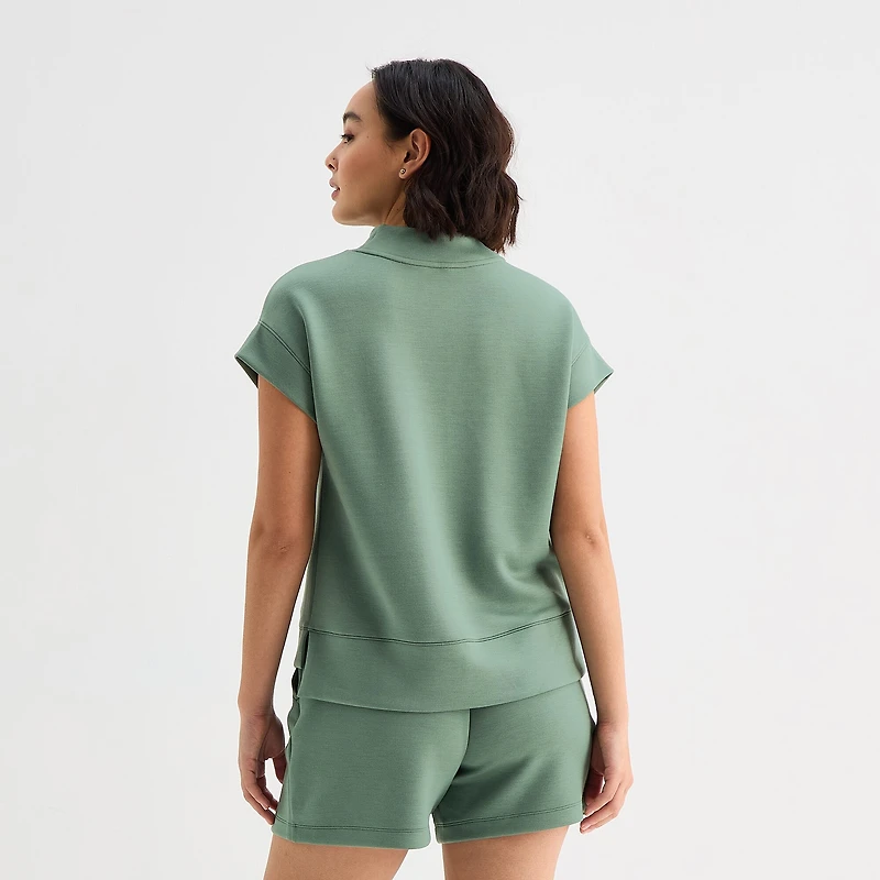 Stylus Womens Mock Neck Short Sleeve T-Shirt