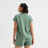 Stylus Womens Mock Neck Short Sleeve T-Shirt