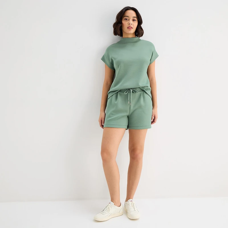 Stylus Womens Mock Neck Short Sleeve T-Shirt