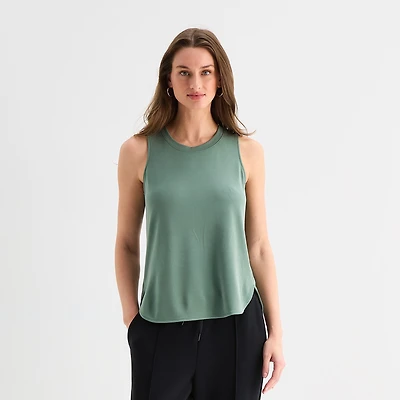 Stylus Womens Crew Neck Sleeveless Tank Top