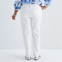 Liz Claiborne Lana Womens Plus High Rise Straight Leg Jean