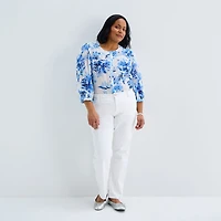 Liz Claiborne Lana Womens Plus High Rise Straight Leg Jean