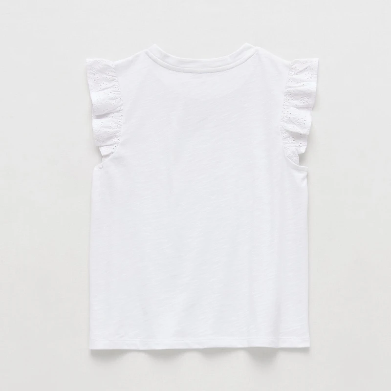 Thereabouts Little & Big Kid Girls Crew Neck Short Sleeve Embroidered T-Shirt