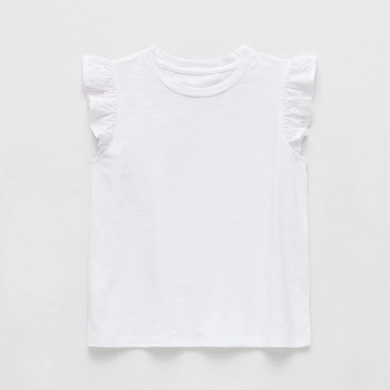 Thereabouts Little & Big Kid Girls Crew Neck Short Sleeve Embroidered T-Shirt