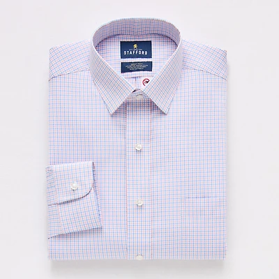 Stafford Smart Tech Magna Ready® Mens Regular Fit Easy-on + Easy-off Sensory Friendly Adaptive Stretch Fabric Wrinkle Free Long Sleeve Dress Shirt