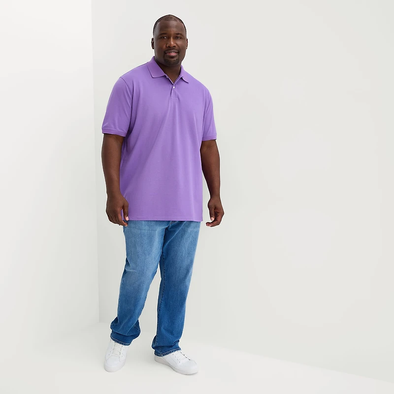 St. John's Bay Premium Stretch Big and Tall Mens Classic Fit Short Sleeve Polo Shirt