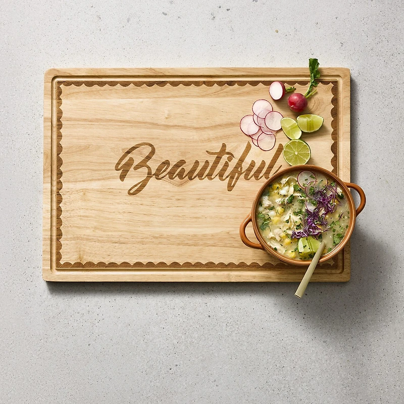 Jenny Martinez Rubberwood 20"x14" Cutting Board