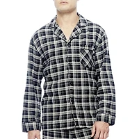 Hanes Flannel Mens Long Sleeve 2-pc. Pajama Set