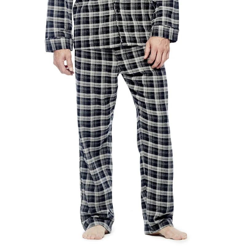 Hanes Flannel Mens Long Sleeve 2-pc. Pajama Set