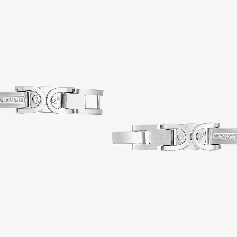 Mens Stainless Steel Solid 8 3/4 Inch Link Bracelet