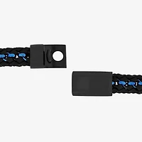"Thin Blue Line" Mens Stainless Steel Cord Bracelet