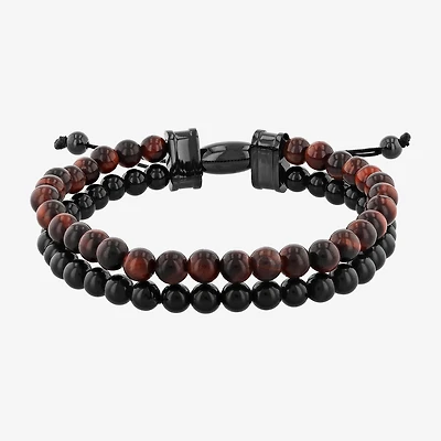 Mens Genuine Stone Beaded Bracelet