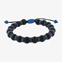 Mens Genuine Black Onyx Beaded Bracelet