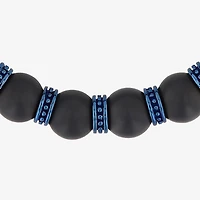 Mens Genuine Black Onyx Beaded Bracelet