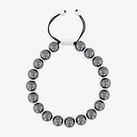 Mens  Stainless Steel Genuine Stone Beaded Bolo Bracelet