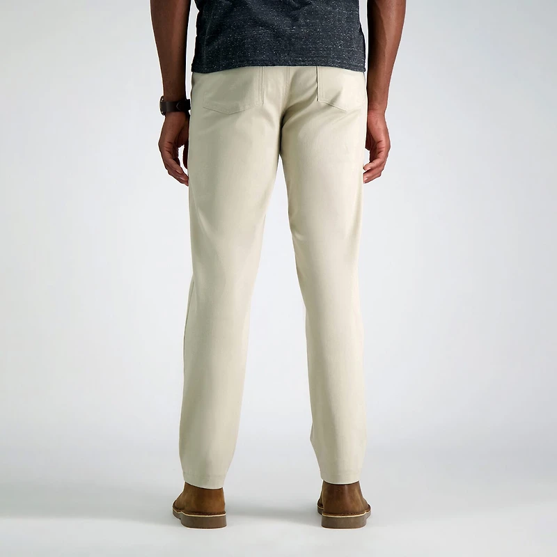 Haggar Iron Free Premium Khaki 5 Pocket Mens Comfort Waistband Straight Fit Flat Front Pant