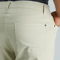 Haggar Iron Free Premium Khaki 5 Pocket Mens Comfort Waistband Straight Fit Flat Front Pant