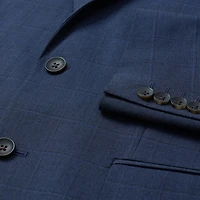 Haggar JMH Sharkskin Mens Stretch Fabric Classic Fit Windowpane Suit Jacket