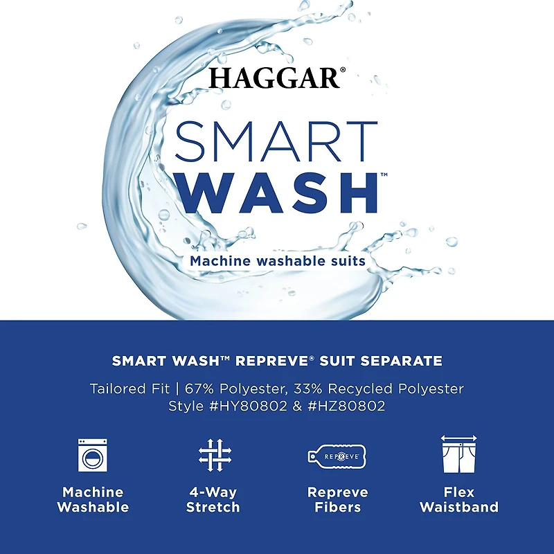 Haggar Smart Wash Mens Stretch Fabric Slim Fit Suit Jacket