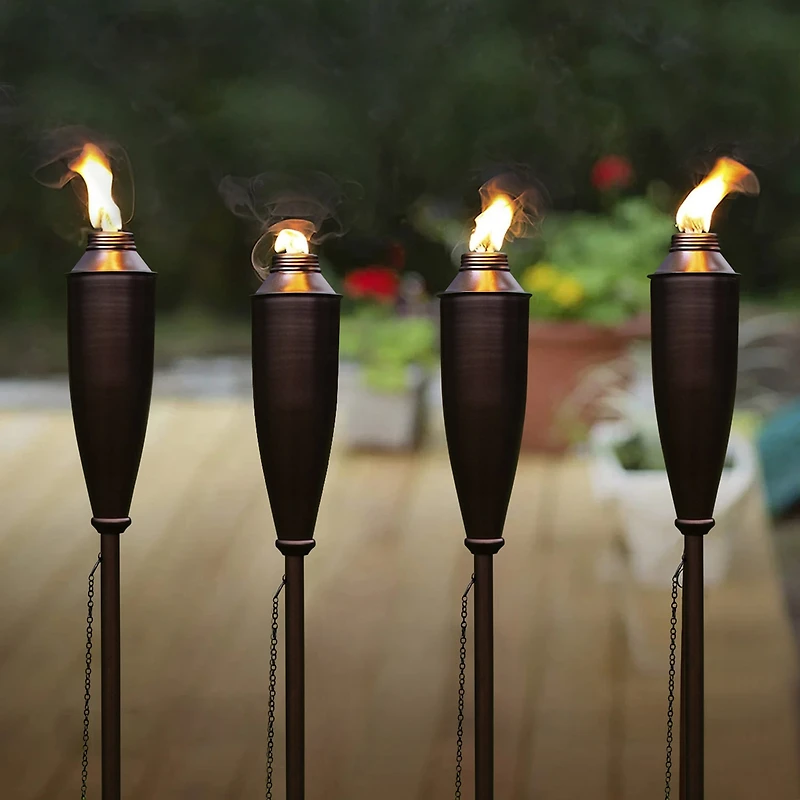 Deco Window Set Of 4 60" Outdoor 4-In-1 Convertible Backyard Patio Deck Table Top & Ground Installation Torch