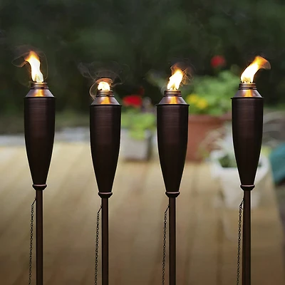 Deco Window Set Of 4 60" Outdoor 4-In-1 Convertible Backyard Patio Deck Table Top & Ground Installation Torch