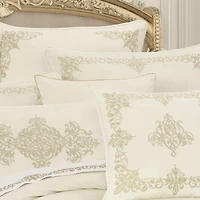 Queen Street Nicolas Winter White Embellished Square Throw Pillow