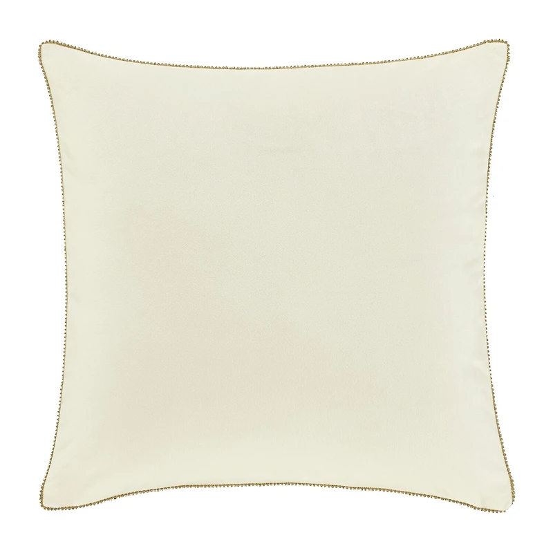 Queen Street Nicolas Winter White Embellished Square Throw Pillow