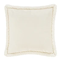 Queen Street Cozy Winter White Square Throw Pillow