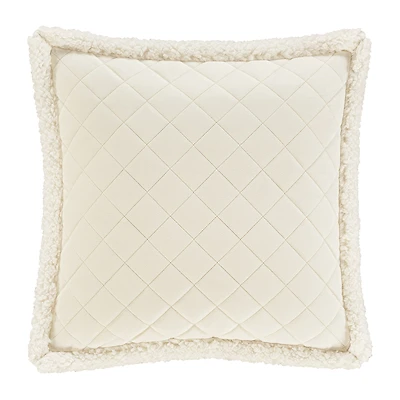 Queen Street Cozy Winter White Square Throw Pillow