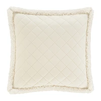 Queen Street Cozy Winter White Square Throw Pillow