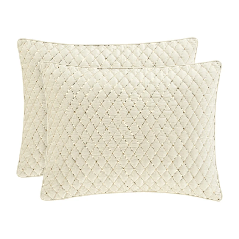 Queen Street Gabriel Winter White 3-pc. Embellished Quilt Set