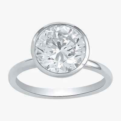 (F / Si1) Womens 3 CT. Lab Grown White Diamond 10K Gold Round Solitaire Engagement Ring
