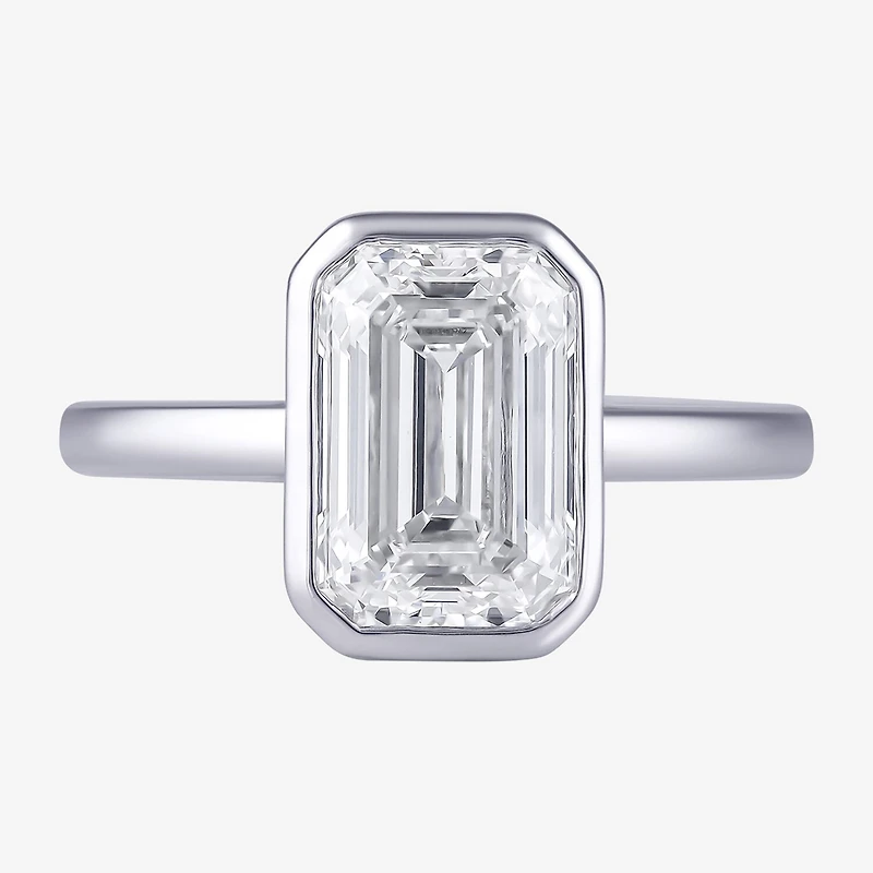 F / Si1) Womens 3 CT. Lab Grown White Diamond 10K Gold Solitaire Engagement Ring